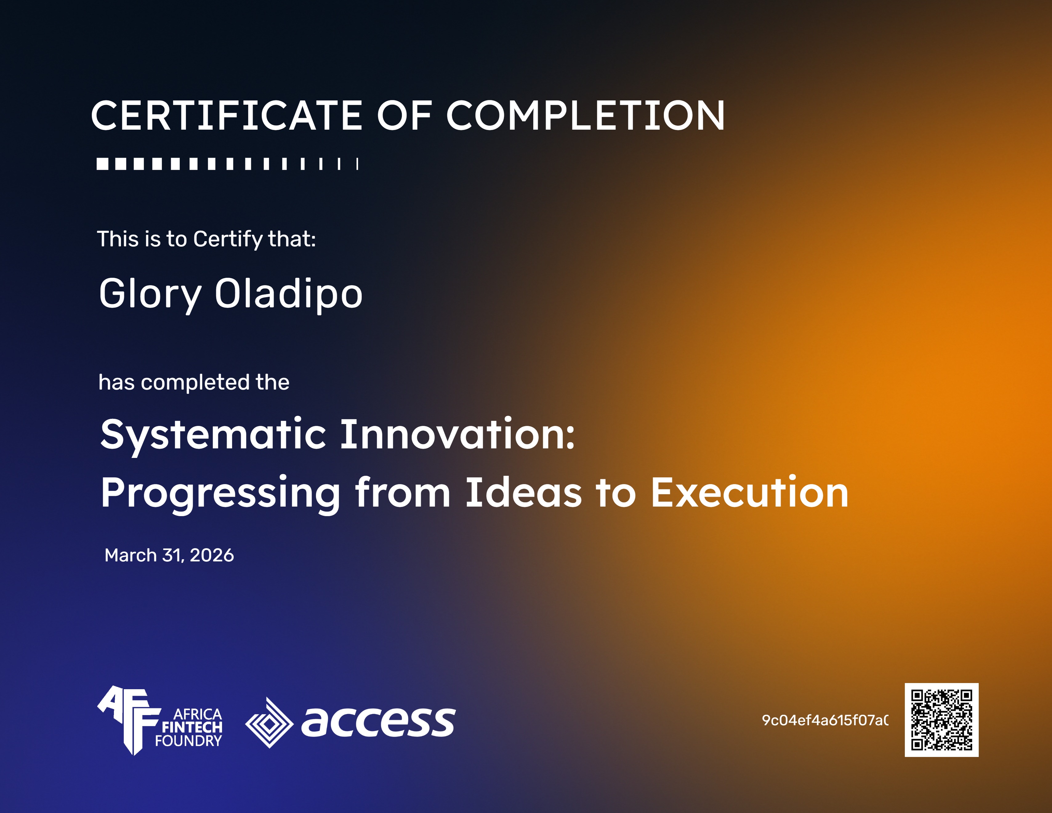 Systematic Innovation: Progressing from Ideas to Execution